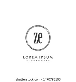 ZE Initial beauty monogram logo vector