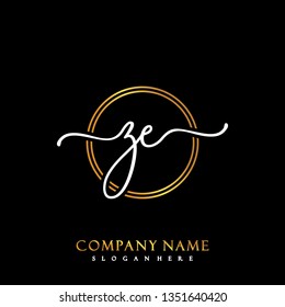 ZE Initial Handwriting logo template vector