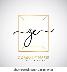 ZE Initial Handwriting logo template vector