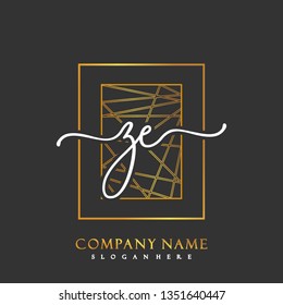 ZE Initial Handwriting logo template vector