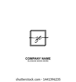 ZE Initial handwriting logo template vector
