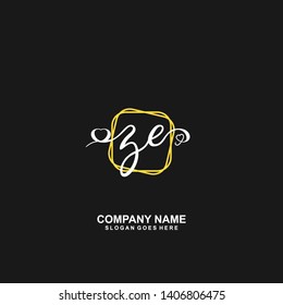 ZE Initial handwriting logo vector