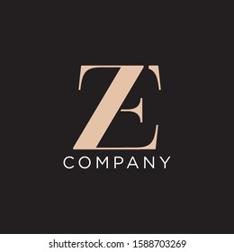 ZE initial logo design luxury beauty minimalist