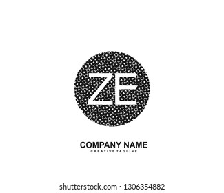ZE initial logo template vector