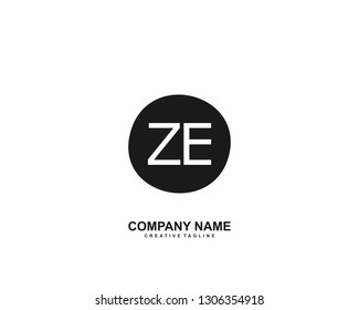 ZE initial logo template vector