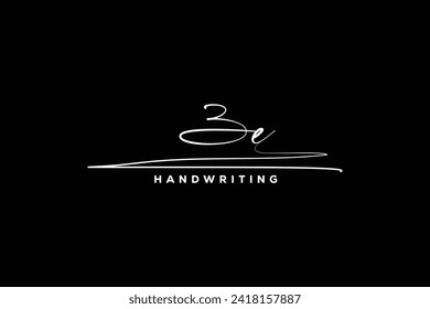 ZE initials Handwriting signature logo. ZE Hand drawn Calligraphy lettering Vector. ZE letter real estate, beauty, photography letter logo design.