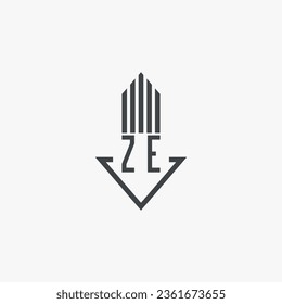 ZE initials Real Estate Logo stock illustration. Logo vector