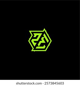 ZE letter cool and dynamic monogram esport gaming initial logo design concept
