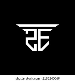 Logotipo de letra ZE diseño creativo con gráfico vectorial