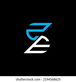 ZE letter logo creative design with vector graphic, ZE simple and modern logo.