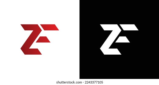 Diseño del logotipo de la carta ZE, monograma ZE, logotipo de la empresa moderna