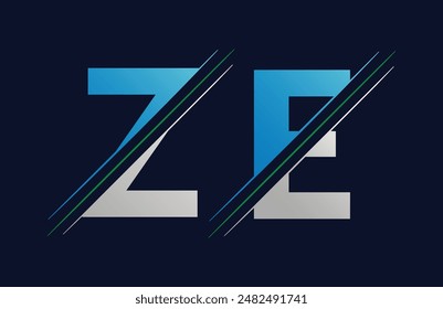 ze Letter logo design vector template.