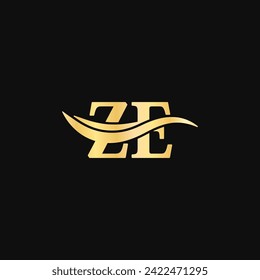 ZE letter Logo elegance creative design, serif typography vector of business initial name monogram emblem