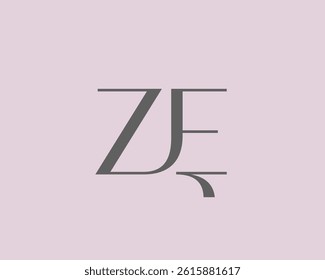 ZE letter logo icon design. Classic style luxury initials monogram.