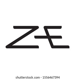 ZE letter logo template vector icon design