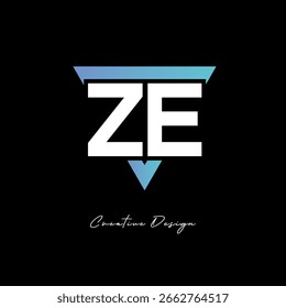 ZE-Letter-Logo im Dreieck - Modernes Farbverlauf-Monogramm für Branding und Identity Design