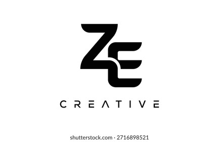 Letra ZE Logotipo Monograma para Identidade Moderna de Marca Criativa