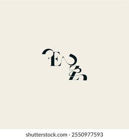 ZE letter wedding monogram elegant fancy curve logo bold and hairline initial