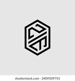 ZE line geometric monogram with high quality professional design that will print well