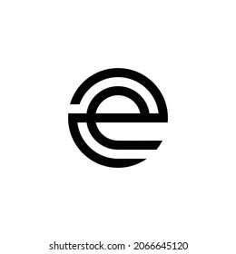 ZE Monograma de la letra del logotipo con plantilla de diseño de forma circular aislado en fondo blanco