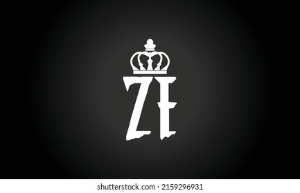 ZE logo monogram emblem style with crown shape design template