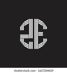 ZE Logo monogram with outline style linked isolated on black background