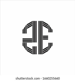 Estilo de esquema de monograma del logotipo ZE aislado en fondo blanco