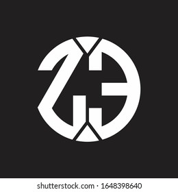 ZE Logo monogram with piece circle ribbon style