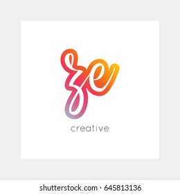 ZE logo, vector. Useful as branding, app icon, alphabet combination, clip-art.
