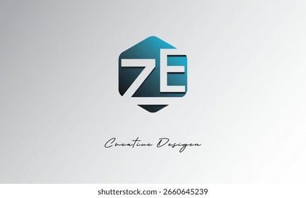 ZE Minimal Polygon Shape Abstract Negative Space Symbol for Branding Use"