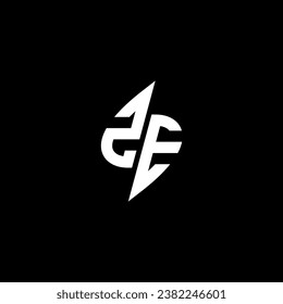 ZE monogram esport logo design with cool shape concept in vector