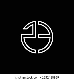 Design-Vorlage für die Rahmengestaltung im Farbkreis-Markenkreis ZE-Monogramm