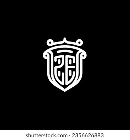 ZE shield initial monogram with high quality professional design that will print well
