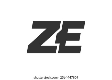 ZE Techno Editable Font Logo For Corporate Branding. Bold, Futuristic Design With Unique Typographic Ideas. Minimal Custom Type And Dynamic Letter Variations For Promotion, Printing, And Book Titles