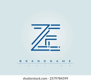 ZE Technology Letter Logo Template. This tech letter logo is a graphic mark that uses letters to represent a technology company.