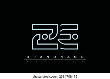 ZE Technology Letter Logo Template. This tech letter logo is a graphic mark that uses letters to represent a technology company.