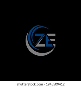 ZE Unique abstract geometric vector logo design