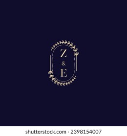 Logotipo inicial de la boda ZE en un diseño profesional de alta calidad que se imprimirá en cualquier medio impreso