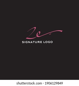 ZE z e Initial handwriting creative fashion elegant design logo Sign Symbol template vector icon