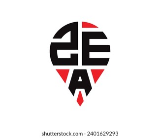 ZEA letter location shape logo design.