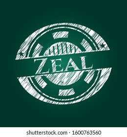 Zeal chalkboard emblem. Vector Illustration. Detailed.