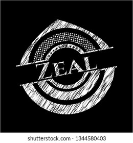 Zeal written with chalkboard texture