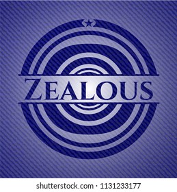 Zealous badge with denim texture