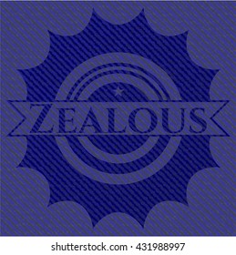 Zealous badge with jean texture
