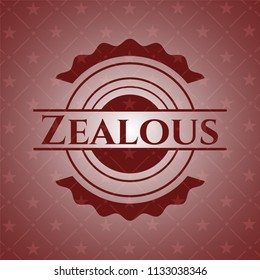 Zealous badge with red background