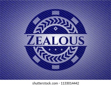 Zealous emblem with denim texture