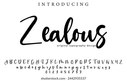 Eifrige Schrift Stilvolle Pinsel gemalt einen Großbuchstaben Vektor Buchstaben, Alphabet, Schriftart