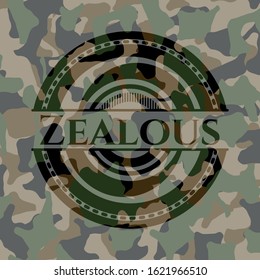 Zealous on camo texture. Vector Illustration. Detailed.