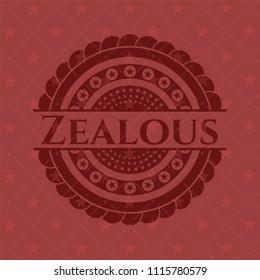 Zealous red emblem. Retro