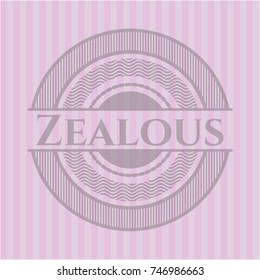 Zealous retro pink emblem